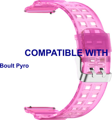 ACM WSM22J22PK3852 Watch Strap Transparent Design 22mm for Boult Pyro Smartwatch Pink Smart Watch Strap(Pink)
