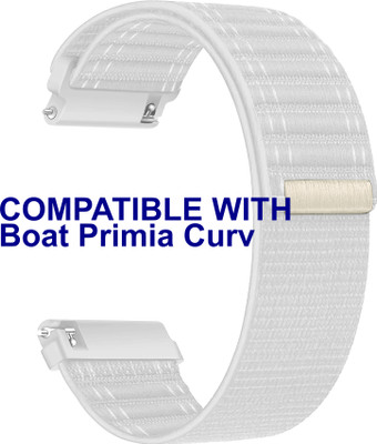 ACM WSM39A22WT3510 Watch Strap Nylon Soft for Boat Primia Curv Smartwatch Belt White Smart Watch Strap(White)