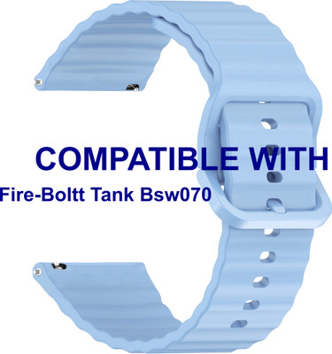 ACM Watch Strap Silicone Classy Belt for Fire-Boltt Tank Bsw070 Smartwatch Light Blue Smart Watch Strap(Blue)