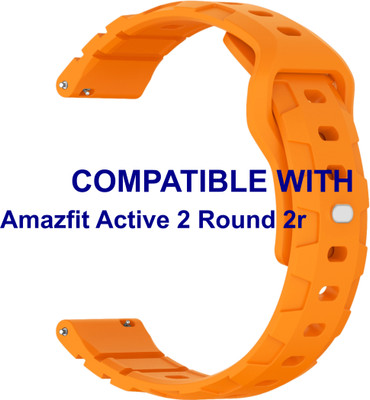 ACM WSM30R20OR3908 Watch Strap Silicone Belt 20mm for Amazfit Active 2 Round 2r Smartwatch Orange Smart Watch Strap(Orange)