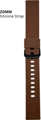 pantan 20mm Brown Soft Silicone Watch Strap/Band with Metal Buckle – Compatible with Fire-Boltt, Boat, Noise, Amazfit, beatXp & All 20mm Smartwatches & Analogue Watches Smart Watch Strap(Brown)