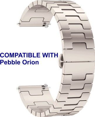 ACM WSM37Y22ST2995 Watch Strap Metal Steel 22mm for Pebble Orion Smartwatch Belt Starlight Smart Watch Strap(White)