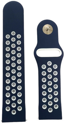 Melfo Dual Design Rubber Strap Compatible with Fossil Gen 5E Smart Watch Strap(Blue, White)
