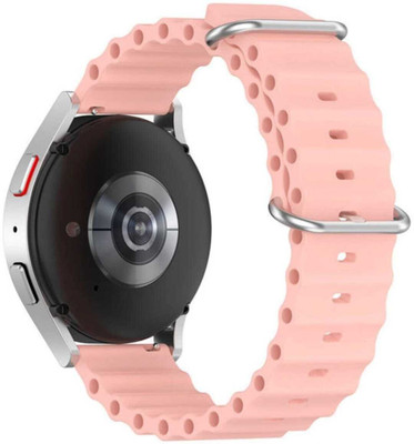 THE MOBILE POINT Ocean Silicone Watch Bands for Universal 20MM Size Replacement Smart Watch Strap(Pink)