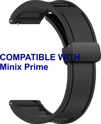 ACM WSM35W22BK2991 Watch Strap Magnetic Clasp 22mm for Minix Prime Smartwatch Belt Black Smart Watch Strap(Black)