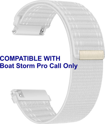 ACM WSM39A22WT2802 Watch Strap Nylon Soft 22mm for Boat Storm Pro Call Only Smartwatch White Smart Watch Strap(White)