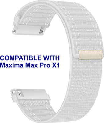 ACM WSM39A20WT2635 Watch Strap Nylon Soft 20mm for Maxima Max Pro X1 Smartwatch White Smart Watch Strap(White)