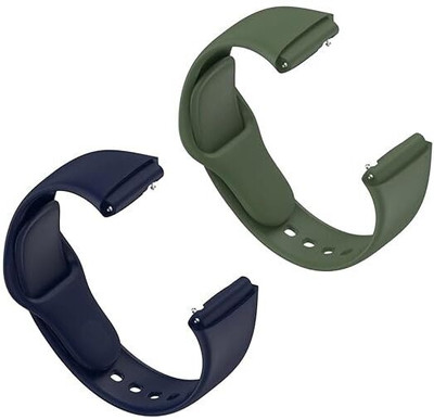 RUPELIK Soft Silicone Classic Strap for Red_ m Watch 3 Active/Watch 3 Lite(Pack Of 2) Smart Watch Strap(Blue)