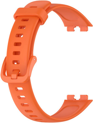 valente Soft Silicone Sport Strap Compatible with Huawei Band 8 / Band 9 – Comfortable & Adjustable Replacement Wristband Smart Watch Strap(Orange)
