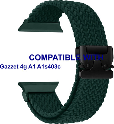 ACM WSM38Z40TU1128 Sliding 44mm 49mm Watch Strap Woven Braided Clipper for Gazzet 4g A1 A1s403c Smartwatch Turquoise Smart Watch Strap(Blue)