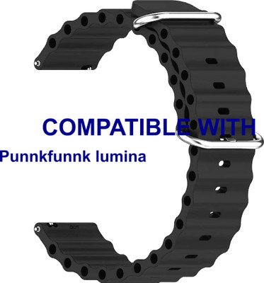 ACM WSM18F22BK3923 Watch Strap Silicone Smart Belt 22mm for Punnkfunnk lumina Smartwatch Black Smart Watch Strap(Black)