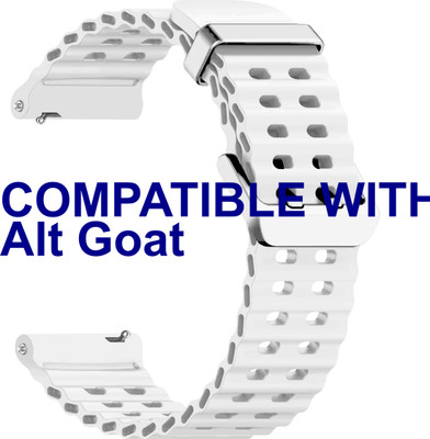 ACM Watch Strap Silicone Sports 22mm for Alt Goat Smartwatch Belt White Smart Watch Strap(White)