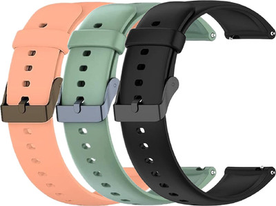 TRENDINGVIEW 22mm Smart Watch Strap (Combo Pack of 3) Silicone Belt with Quick Release Pins | Adjustable Length Smart Watch Strap(Mullti Color)