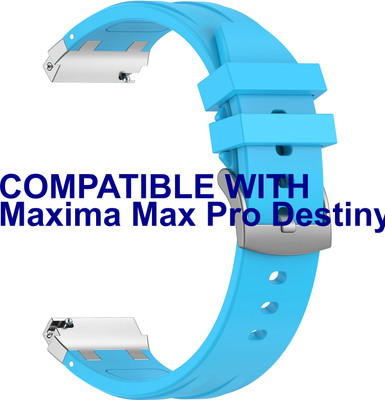 ACM Watch Strap Metal Hook Silicone for Maxima Max Pro Destiny Smartwatch Blue Smart Watch Strap(Blue)