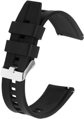 Zelfo Silicone Strap Compatible with Boult Trail Smart Watch Smart Watch Strap(Black)