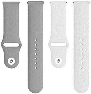 BLACK LOVIES 22 mm Soft Silicon Smartwatch Strap Compatible with Noice Color Fit Pro 3 Smart Watch Strap(White, Grey)