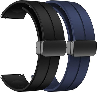 SwapME Silicone Magnetic Folding Buckle Watch Band For Mi Watch 3 Active SmartWatch Correa Strap Wristbands Bracelet ForMi Watch3 Active Smart Watch Strap(Green, Black)