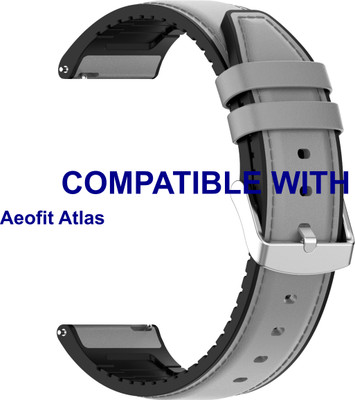 ACM Watch Strap Leather Silicone for Aeofit Atlas Smartwatch Grey Smart Watch Strap(Grey)
