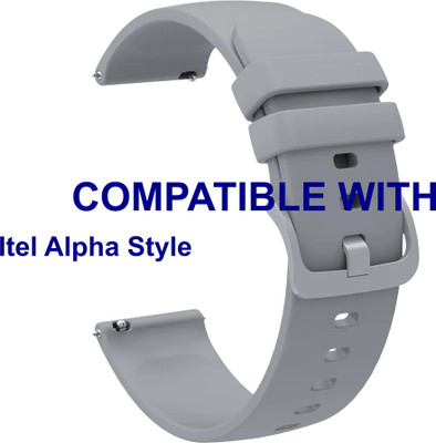 ACM WSM24L22GY5032 Watch Strap Silicone Color Hook Belt 22mm for Itel Alpha Style Smartwatch Grey Smart Watch Strap(Grey)