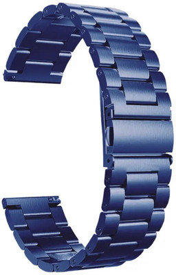Melfo Steel SS Strap Compatible with Hammer Stroke Smart Watch Smart Watch Strap(Blue)