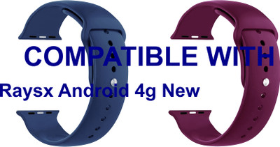 ACM WSM2P40DBLPU1153N3 Pack of 2 Sliding 44mm 49mm Watch Strap Silicone Belt for Raysx Android 4g New Smartwatch Dark Blue/Burgundy Purple Smart Watch Strap(Mullti Color)