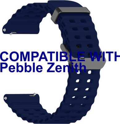 ACM WSM40B22DBL3495 Watch Strap Silicone Sports for Pebble Zenith Smartwatch Belt Dark Blue Smart Watch Strap(Blue)