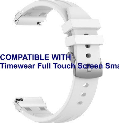 ACM WSM36X22WT2178 Watch Strap Metal Hook Silicone 22mm for Timewear Full Touch Screen Smart N15 Smartwatch White Smart Watch Strap(White)