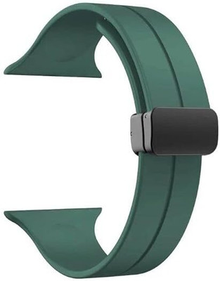 Wrapo Silicone Sport Band Compatible with Apple Watch 38mm 40mm 41mm 42 mm 44 mm 45 mm 49 mm, Magnetic Clasp Adjustable Strap Compatible for iWatch Series SE Series 1-8 Smart Watch Strap(Green)