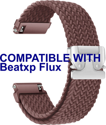 ACM Watch Strap Woven Braided Clipper 22mm for Beatxp Flux Smartwatch Brown M38 Smart Watch Strap(Brown)