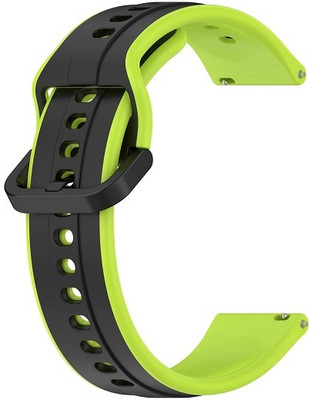 Colorcase Silicon Strap Compatible with Maxima Max Pro X4 Smart Watch Smart Watch Strap(Black, Green)