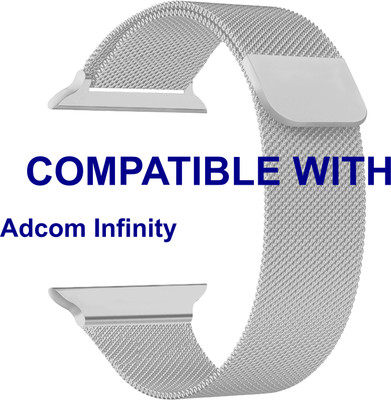 ACM WSM4M40SL1677 Sliding 44mm 49mm Watch Strap Magnetic for Adcom Infinity Smartwatch Silver Smart Watch Strap(Silver)