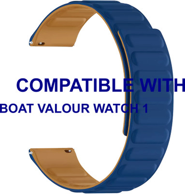 ACM WSM16D22DBL3918 Watch Strap Magnetic Loop Belt 22mm for BOAT VALOUR WATCH 1 Smartwatch Dark Blue Smart Watch Strap(Blue)