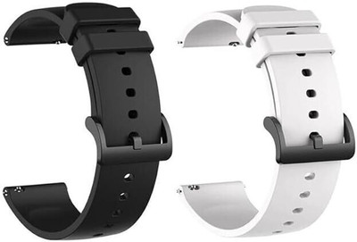 TooHype 22mm Soft Pack Of 2 (Compatible Watch List In Photo & Description) 22 mm Silicone Smart Watch Strap(Black, White)