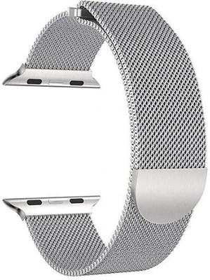 Styleys Milanese Loop Strap for iWatch 42mm, 44mm Stainless Steel Adjustable Magnetic Belt for iWatch Band Series 1/2/3/4 (Silver) Smart Watch Strap(Clear)