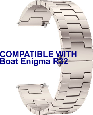 ACM WSM37Y20ST3437 Watch Strap Metal Steel 20mm for Boat Enigma R32 Smartwatch Belt Starlight Smart Watch Strap(White)