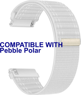 ACM Watch Strap Nylon Soft for Pebble Polar Smartwatch White Smart Watch Strap(White)