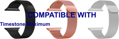 ACM WSM4M40BKRSGSL1671N1 Pack of 3 Sliding 44mm 49mm Watch Strap Magnetic for Timestone Maximum Smartwatch Black/Rose Gold Pink/Silver Smart Watch Strap(Mullti Color)