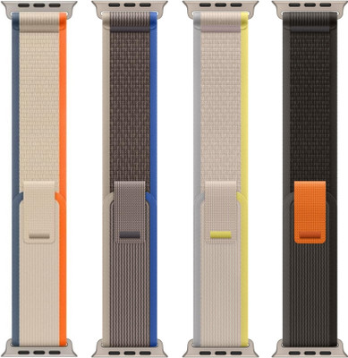 DARKFIT Trail Loop Bands/Straps Compatible with Watch 49mm 46mm 45mm 44mm 42mm, Adjustable Velcro Premium Strap for iWatch Ultra & Ultra 2 Series SE 10 8 7 6 5 4 3 2 1. (Only 2 Pcs Trail Loop Strap, Watch NOT Included) Smart Watch Strap (Black, Blue) Smart Watch Strap(Mullti Color)