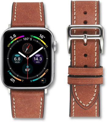 Tint Pueblo Genuine Italian Leather Watch Strap Smart Watch Strap(Brown)