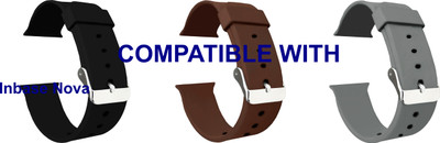 ACM WSM7A40BKBRGY1681 Pack of 3 Sliding 44mm 49mm Watch Strap Silicone for Inbase Nova Smartwatch (Black/Brown/Grey) Smart Watch Strap(Mullti Color)
