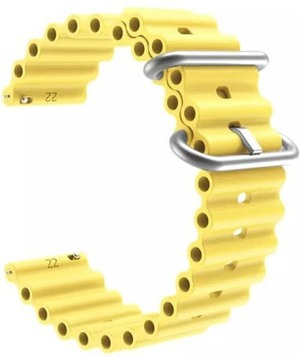 RUPELIK Ocean 22mm Silicone Watch Strap for Noise ColorFit Ultra, ColorFit Ultra 2 Smart Watch Strap(Yellow)