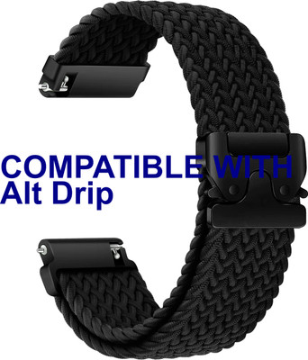ACM Watch Strap Woven Braided Clipper for Alt Drip Smartwatch Black Smart Watch Strap(Black)