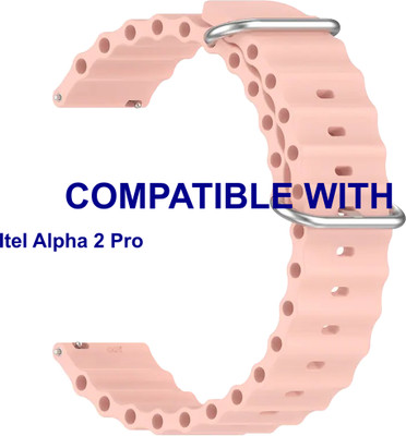 ACM WSM18F22CR3894 Watch Strap Silicone Smart Belt 22mm for |Itel Alpha 2 Pro Smartwatch Creame Smart Watch Strap(Pink)