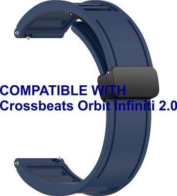 ACM WSM35W22DBL3123 Watch Strap Magnetic Clasp 22mm for |Crossbeats Orbit Infiniti 2.0 Smartwatch Belt Dark Blue Smart Watch Strap(Blue)