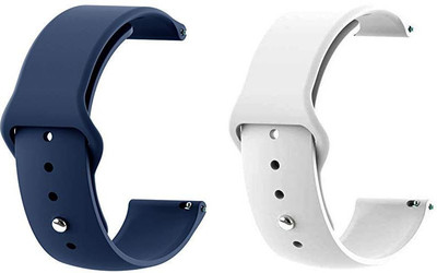 BLACK LOVIES 22 mm Soft Silicon Smartwatch Strap Compatible with Color Fit Pro 3 Assist Smart Watch Strap(Blue, White)