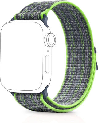 NECESORIES Nylon Weave Velcro Band Compatible with Iwatch strap 42(Series 10)/41/40/38mm Smart Watch Strap(Green)