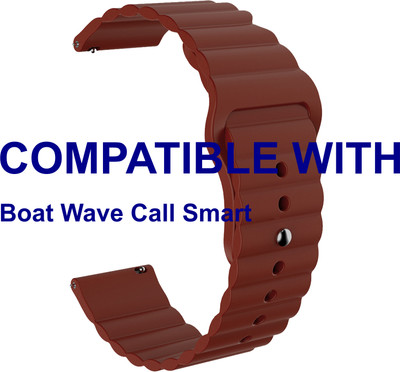 ACM WSM9W22BR3890 Watch Strap Wave Belt 22mm for New Boat Wave Call Smart Smartwatch Brown Smart Watch Strap(Brown)