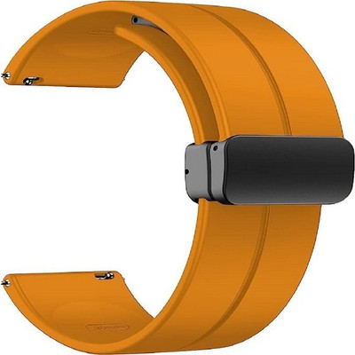 RUPELIK 22mm Silicon Magnetic Strap Suitable For All 22mm Watches Check (2nd) Image(ONLY FOR 22MM) Smart Watch Strap(Yellow)