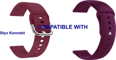 ACM WSM82A22BPUPU2915 Pack of 2 Watch Strap Silicone 22mm for Styx Konnekt Smartwatch (Purple) Smart Watch Strap(Mullti Color)