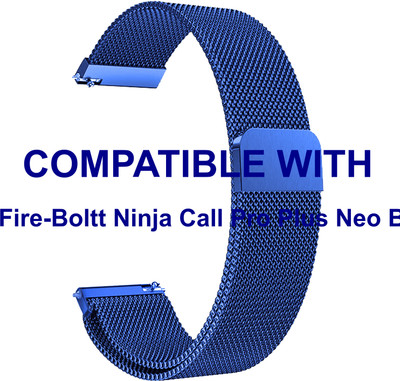 ACM WSM4M20BL3858 Watch Strap Magnetic 20mm for Fire-Boltt Ninja Call Pro Plus Neo Bsw053 Smartwatch Blue Smart Watch Strap(Blue)